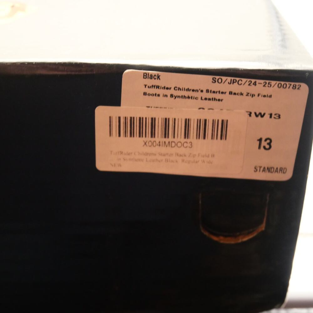 NEW TuffRider Kid's Size 13 Starter Back Zip Field Boots Black - Picture 10 of 11